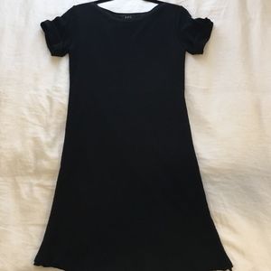 APC Demure Little Black Cap-Sleeved Sweater Dress